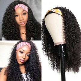 Incolorwig Glueless Human Hair Wigs Kinky Curly Hair 3/4 Half Wigs 150% Density