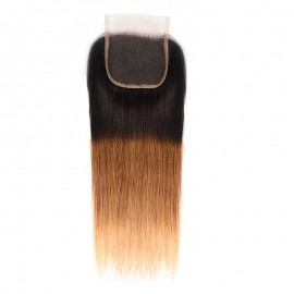 Incolorwig High Quality #T1B427 Straight Human Hair 4*4 Free Part Lace Closure