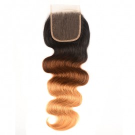 Incolorwig #T1B427 Brazilian Hair 4*4 Lace Closure Free Part Body Wave Closure