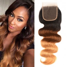 Incolorwig #T1B427 Brazilian Hair 4*4 Lace Closure Free Part Body Wave Closure