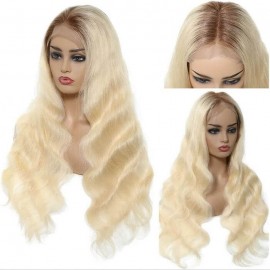 Incolorwig T4/613 Ombre Blonde Body Wave Human Hair 13*4 Lace Wigs Pre Plucked Natural Hairline 150% Density