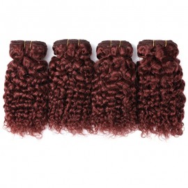 Incolorwig Hot Selling #2 Color Jerry Curly 4 Bundles 100% Thick Curly Human Hair Weave 8-26 Inch
