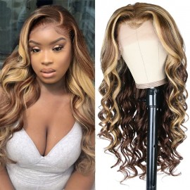 Incolorwig Honey Blonde #TL412 Body Wave Wig 13*4 Lace Front Wig Highlight Piano Colored Wigs