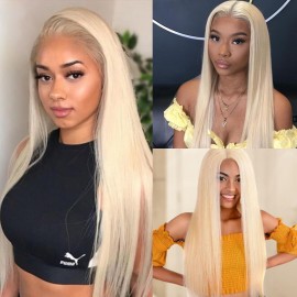Incolorwig Superior Brazilian Hair Super Thick 4 Bundles #613 Blonde Straight With 4*4 Free Part Lace Closure