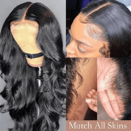 Incolorwig 180% Density Body Wave HD Invisible Lace Front Human Hair Wigs 13x4 Natural Color Pre Plucked
