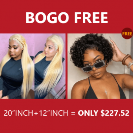 Incolorwig 18 Inch #613 Blonde 13*4 Lace Front Wig Short Curly Wigs Pixie Cut Wig Bogo Free