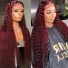 Incolorwig 99J Burgundy Lace Part Wig Colored Curly Wigs 150% Density Red Human Hair Long Wigs