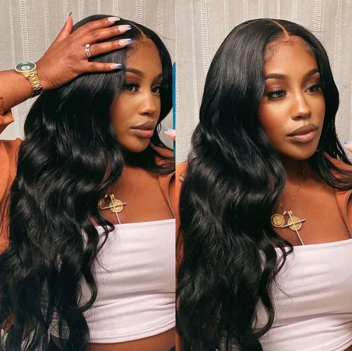 body wave v part wig