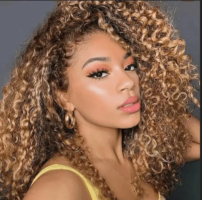 honey blonde water wave bob wig