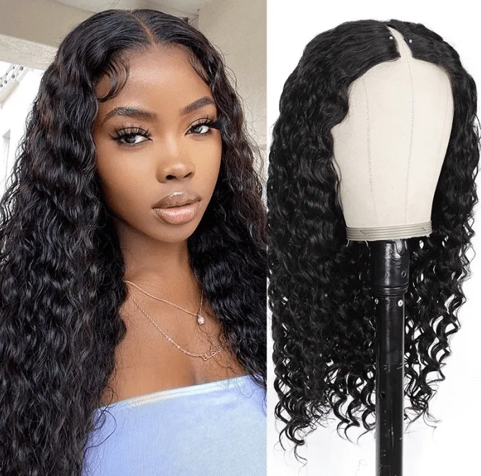 wet and wavy v part wig