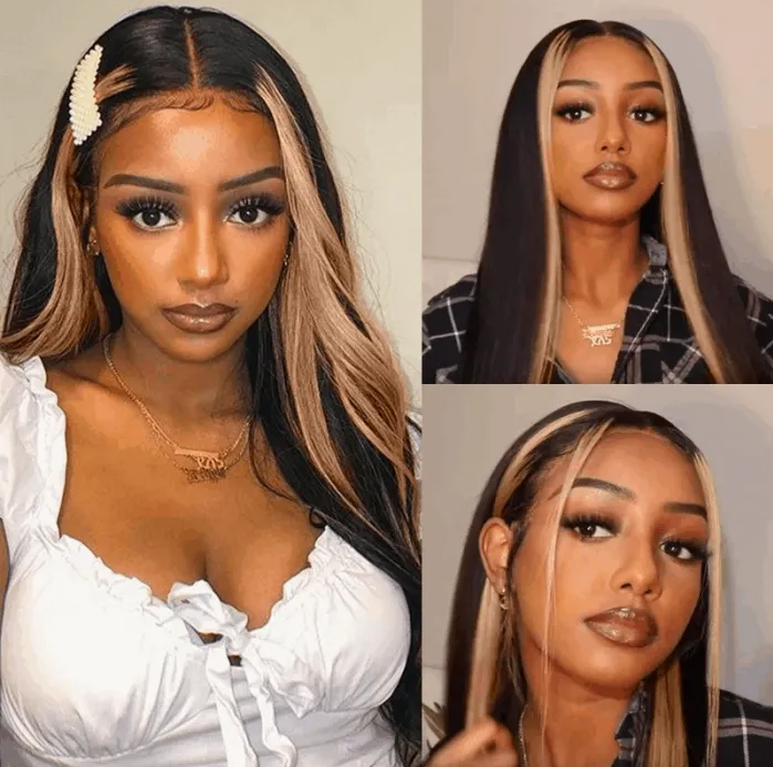tl27 straight hair highlight wig