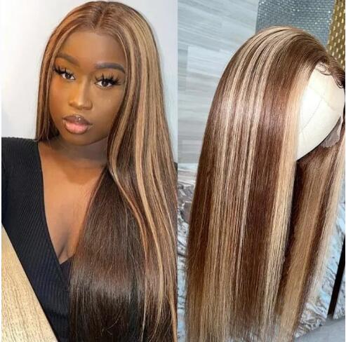 straight honey blonde ombre color wig